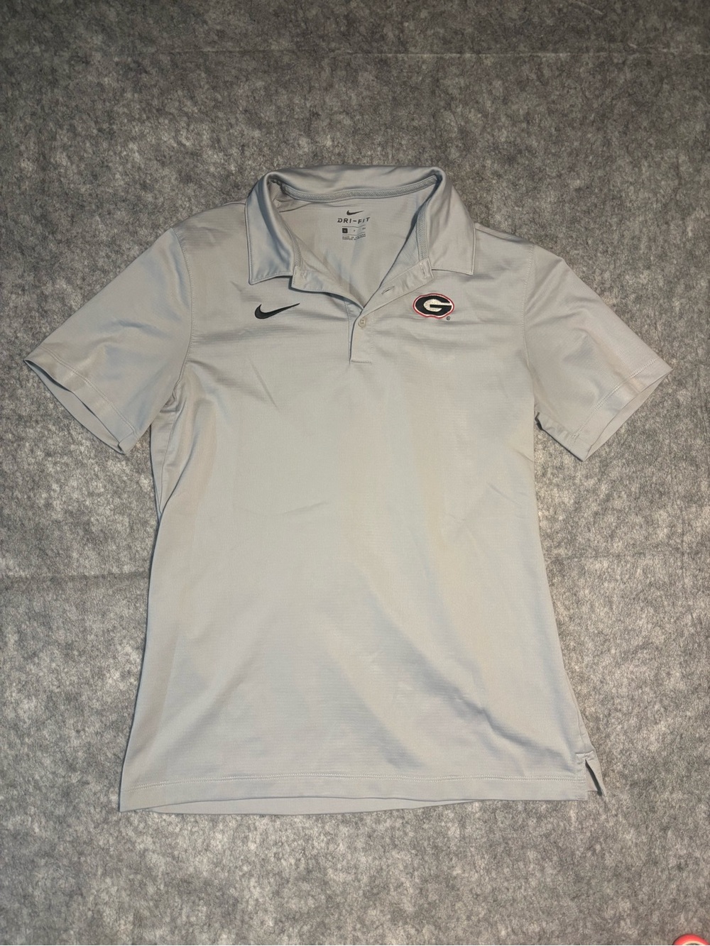 Nike Dri-FIT Georgia Bulldogs Embroidered Logo Gray Polo Shirt Men's S